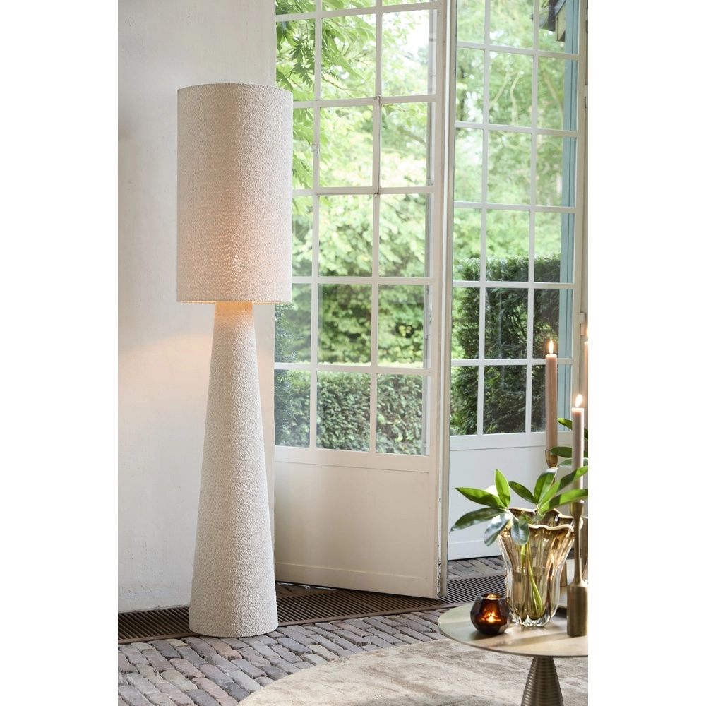 Lampe de pied Micky Ø 38cm - bouclé - sable Light & Living 8717807761158