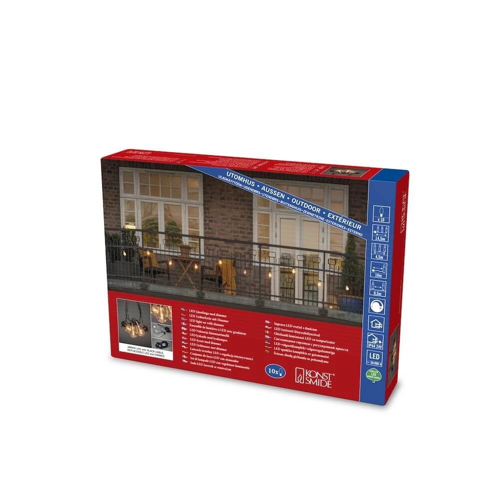 14,5 m Partylight guirlande lumineuse de 10 lampes A60 KonstSmide 7318302391805