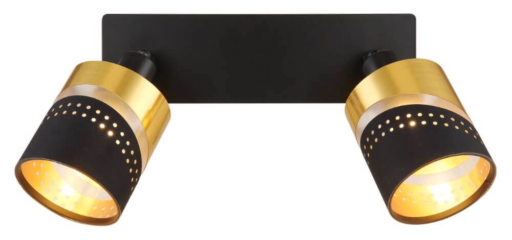 Spot de plafond 2 lumières Or noir avec de l'or Globo 9007371449705