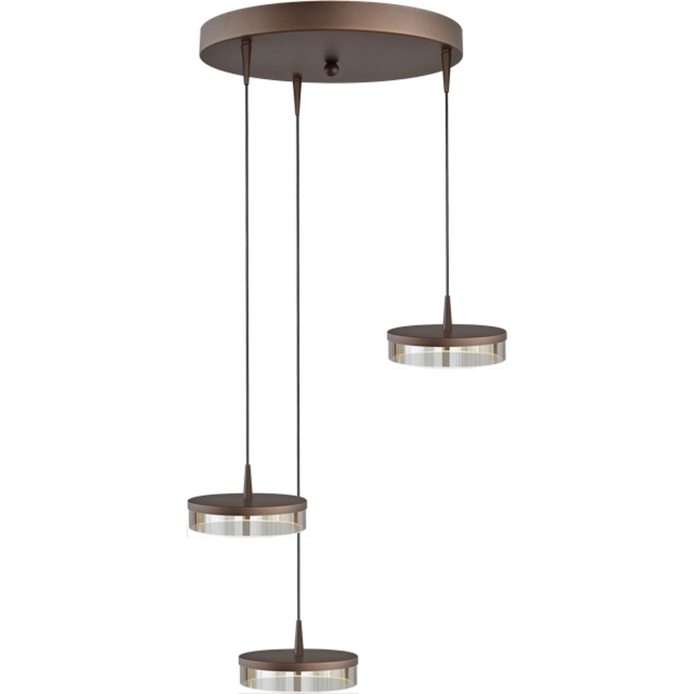 Lampe pendante à 3 lampes Imperia Ø 35 cm brun cacao