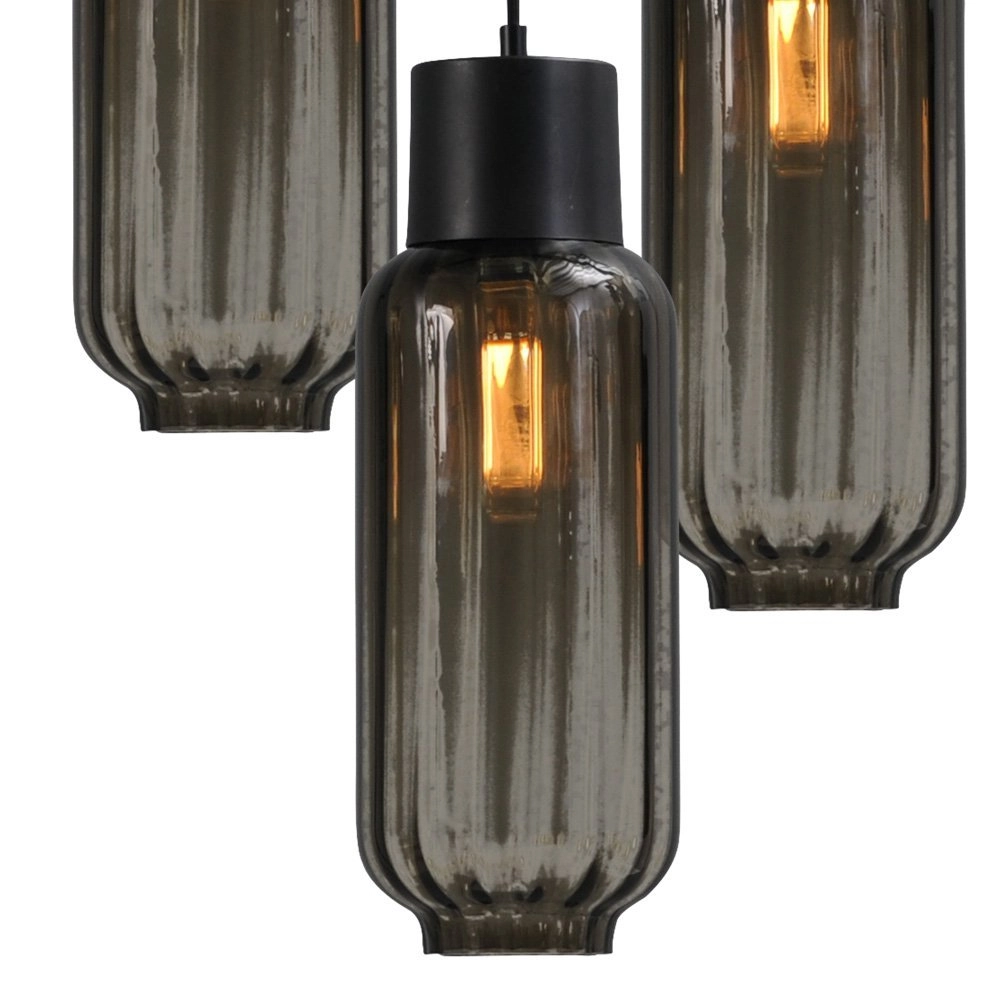 Lampe à suspension Lett ll Verre fumé à 3 lumières Masterlight 8718121181288