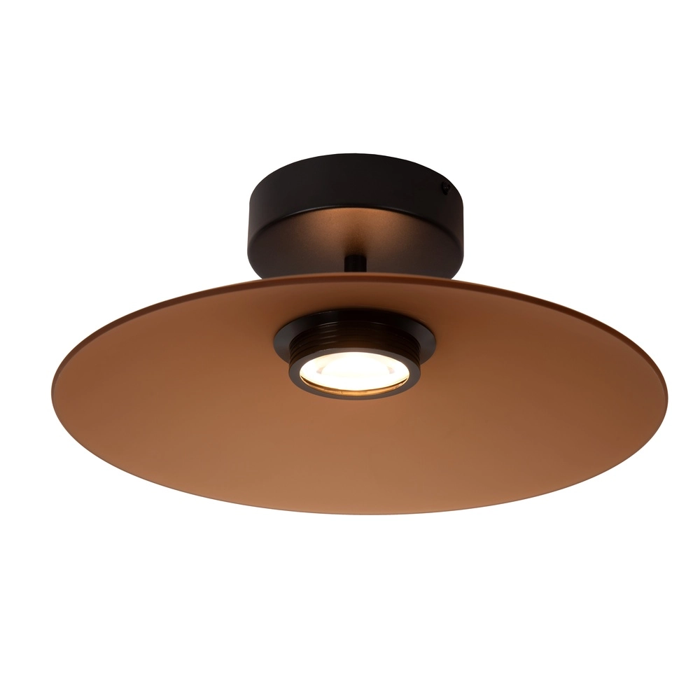 Lampe de plafond élégante Menga Ø verre ambré de 40 cm