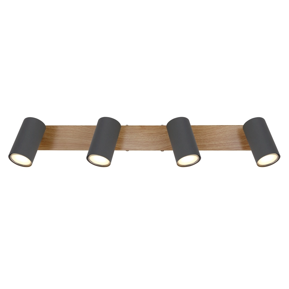 Lampe de plafond à 4 lumières Robby bois Globo 9007371439539