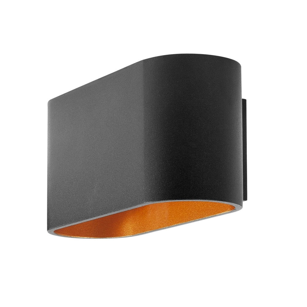 Spot mural ovale Oval noir avec or