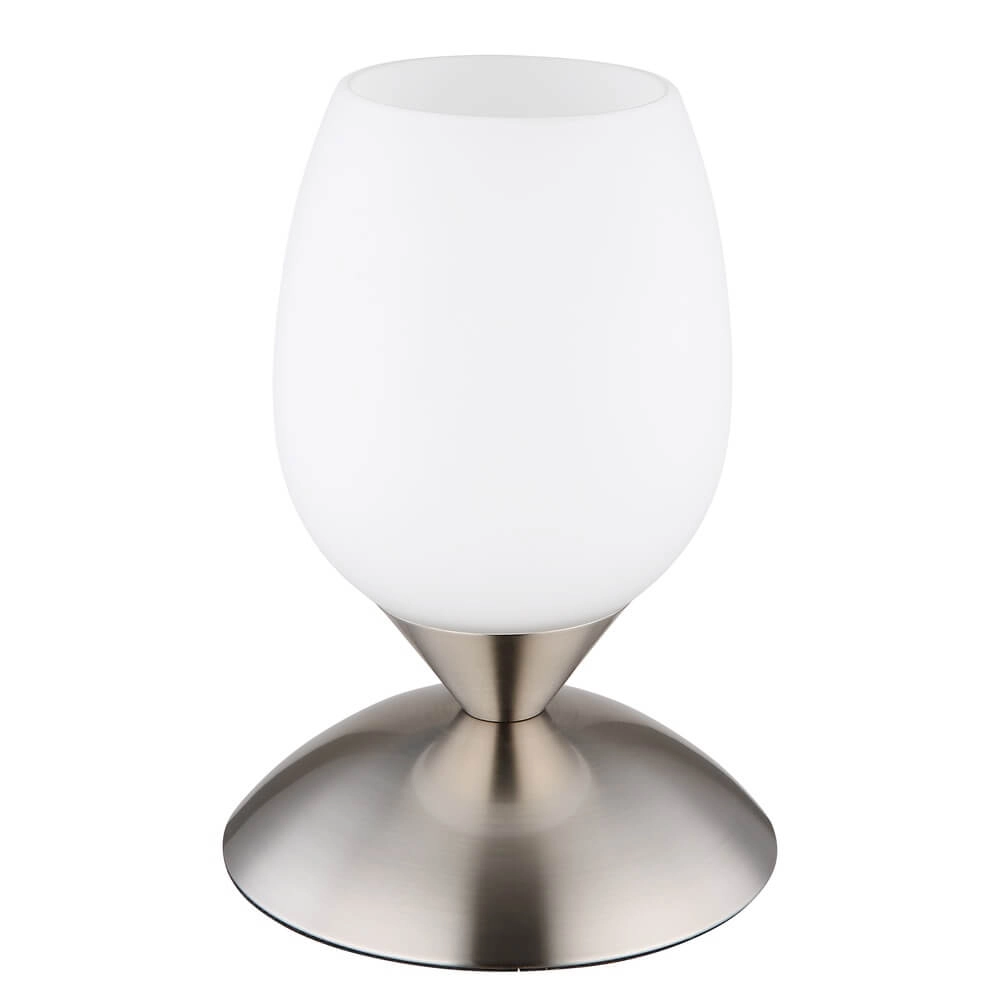 Lampe de table Kuwaita nickel avec verre blanc Globo 9007371446988