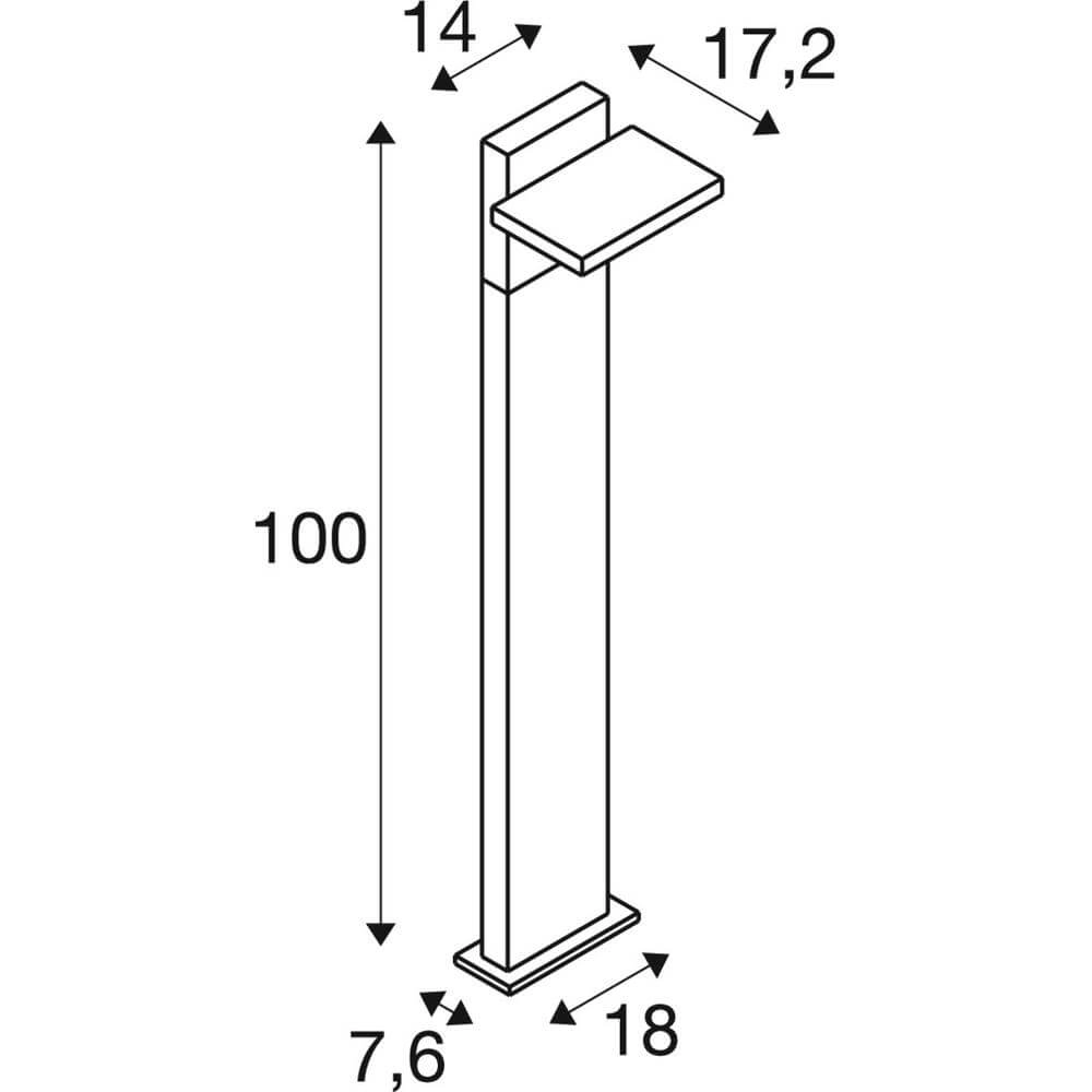 Lampe de jardin design Abridor Pole 100 100cm hybride anthracite SLV 4024163298551