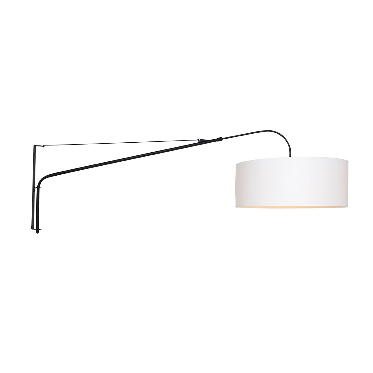 Lampe de lecture Gramineus noir avec abat-jour blanc Steinhauer 8712746132380