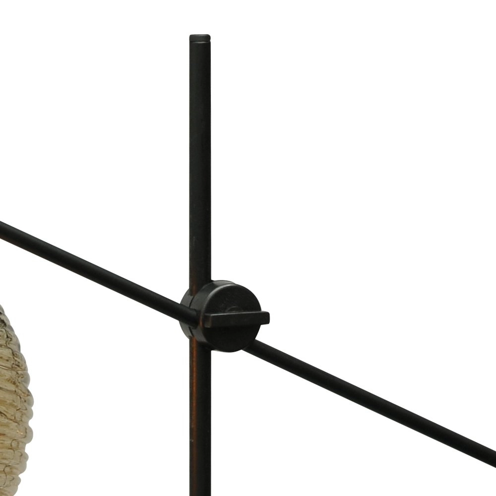 Lampe de table orientable Quinto Smoke avec verre rayé Masterlight 8718121216577