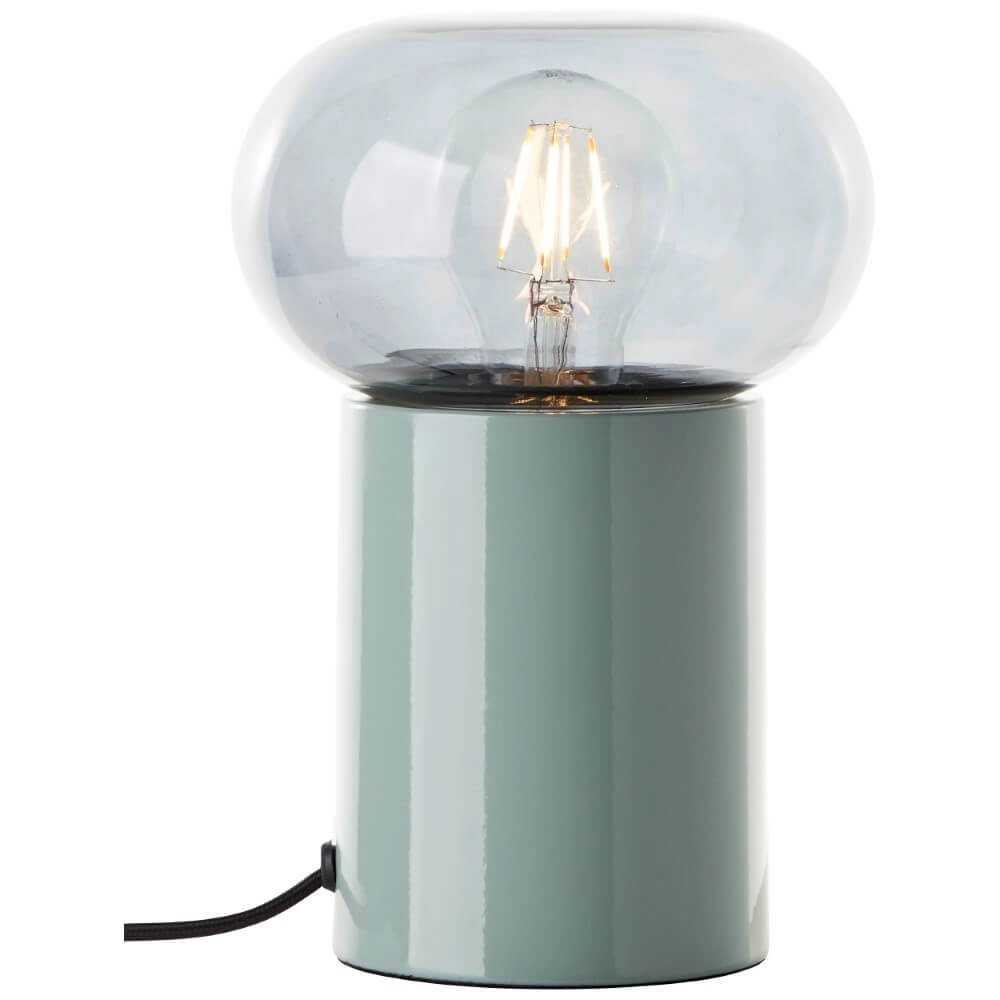 Lampe de table verte Knut avec verre fumé Brilliant 4004353430152
