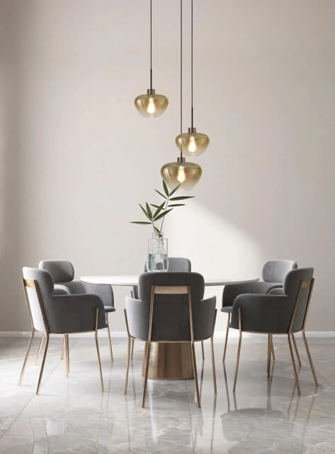 Suspension 3 lumières Genua marron avec 2x verre doré Ø 24cm et 1x Ø 29cm Masterlight 8718121357072