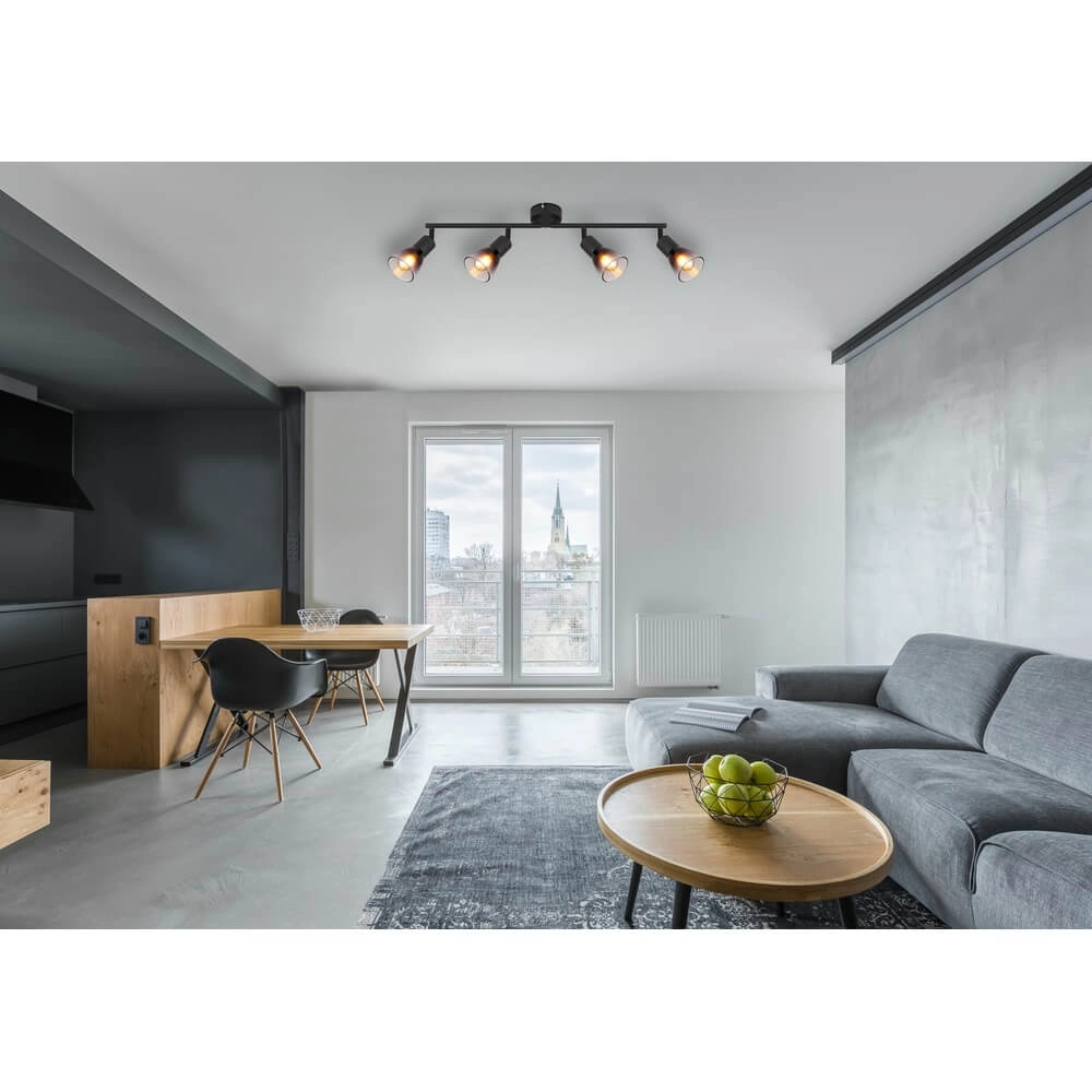 Plafonnier noir Satella 4 lumières Globo 9007371458929