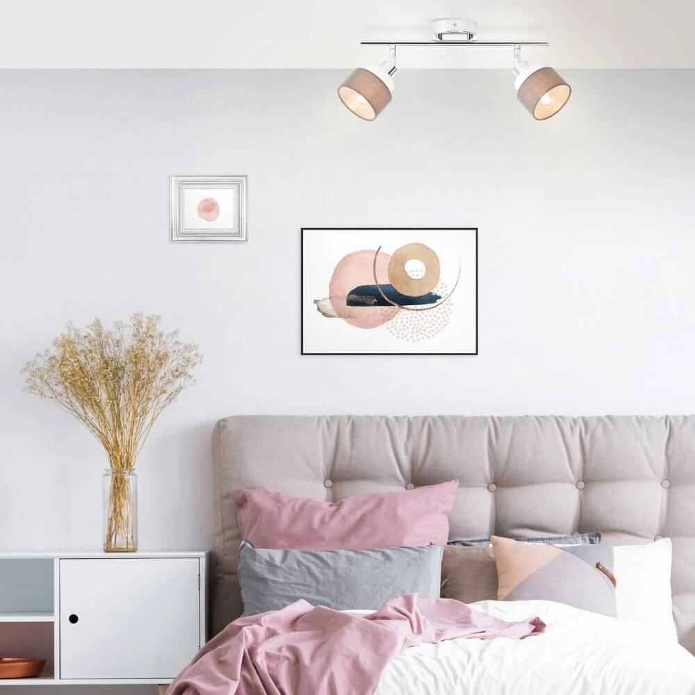 Plafonnier 2 lumières Naples chromé avec du blanc Brilliant 4004353424175