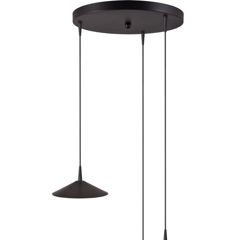 Lampe pendante à 3 lampes Ceppo Noir Ø rond 18cm Masterlight 8718121358628