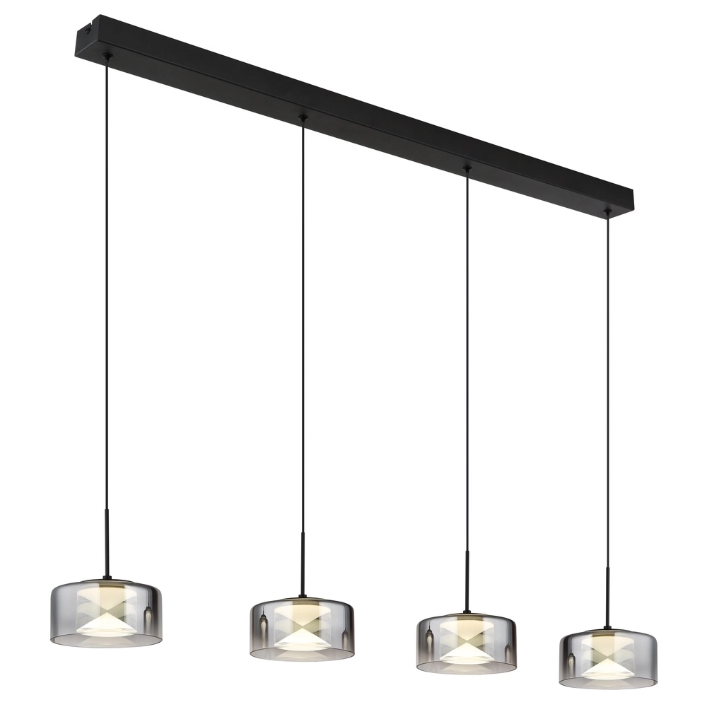 Lampe pendante de conception Belinda Noir à 4 lumières