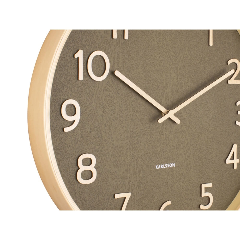 Horloge murale Pure bois vert - Ø 40cm Karlsson 8714302710209