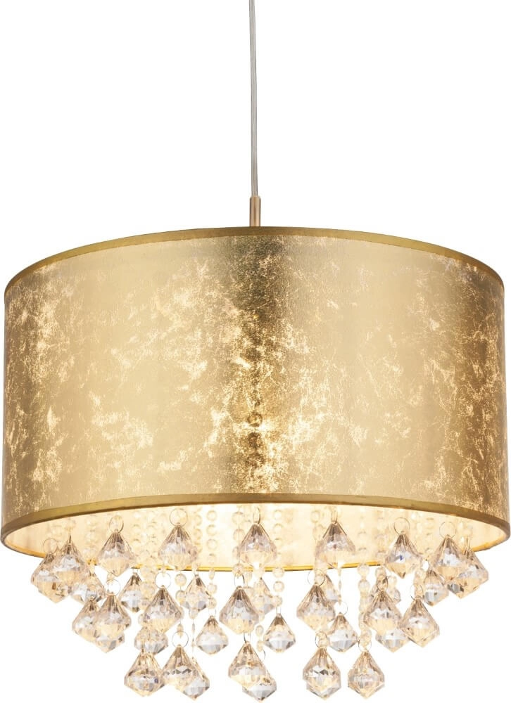 Lampe suspendue dorée Amy avec du cristal Lampe suspendue dorée Amy avec du cristal