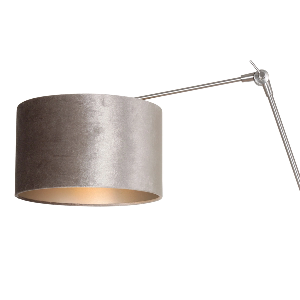 Lampe de lecture murale Prestige Chic Acier inoxydable avec abat-jour en velours taupe de 30 cm Steinhauer 8712746145809