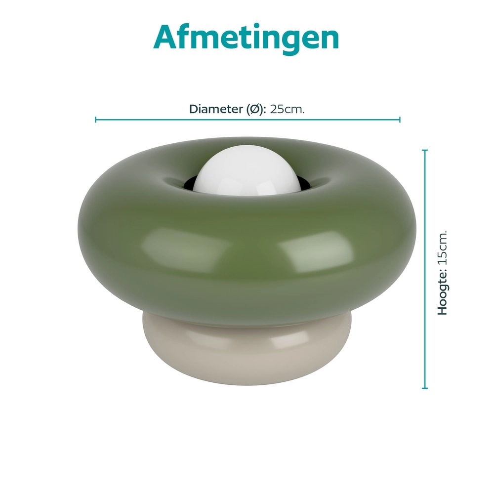 Lampe de table de conception Torchiarolo brun sable avec du vert Eglo 9008606405503