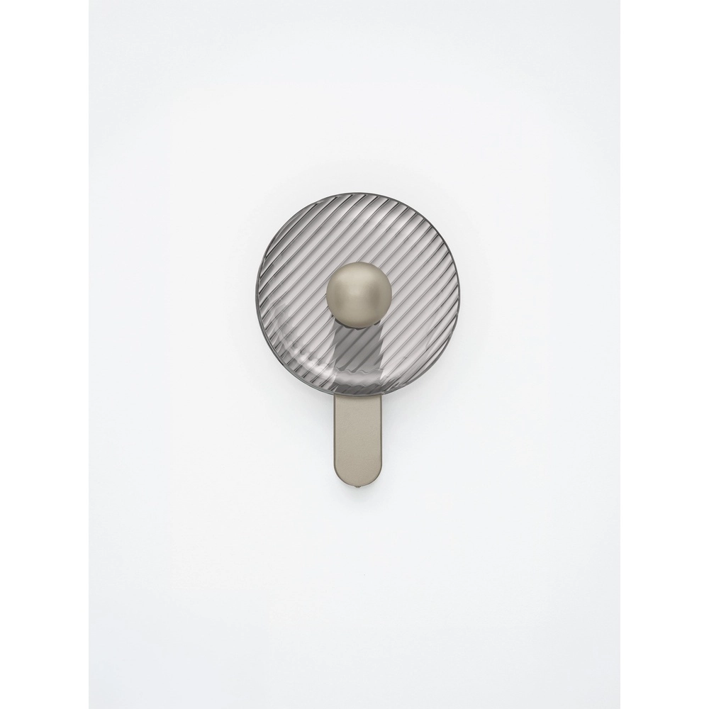 Lampe murale de conception Lavina Gris argenté avec verre fumé Ø 25cm Lyora 5212063501409