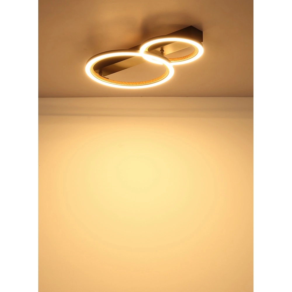 Lampe de plafond Dakari I 2 anneaux noirs Globo 9007371522798
