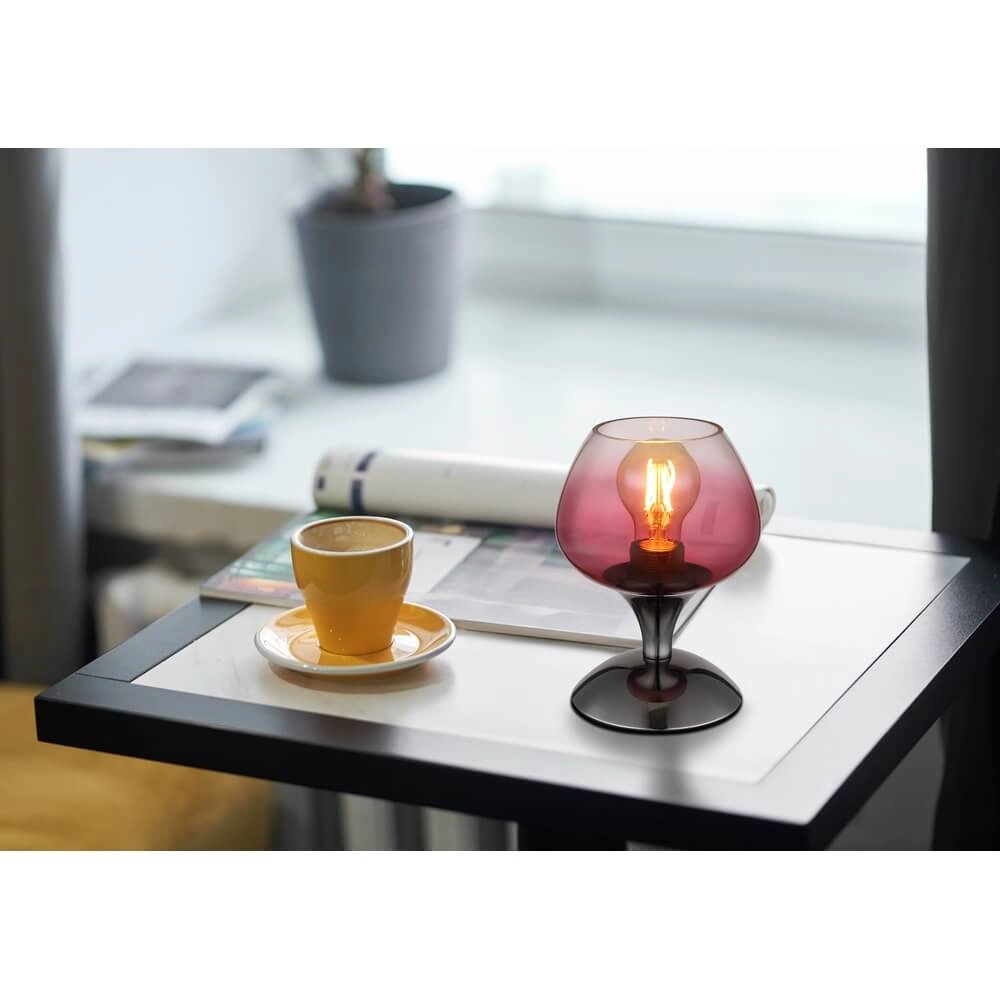Lampe de table en bronze Maxy avec verre rouge Ø 15cm Globo 9007371471935
