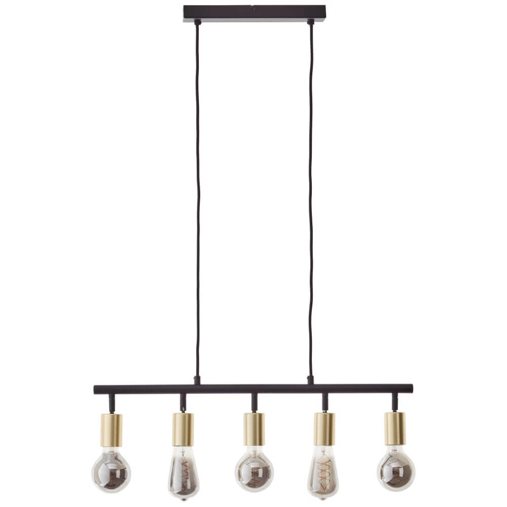 Lampe suspendue 5 lumières Tiffany noir avec de l'or Brilliant 4004353406416