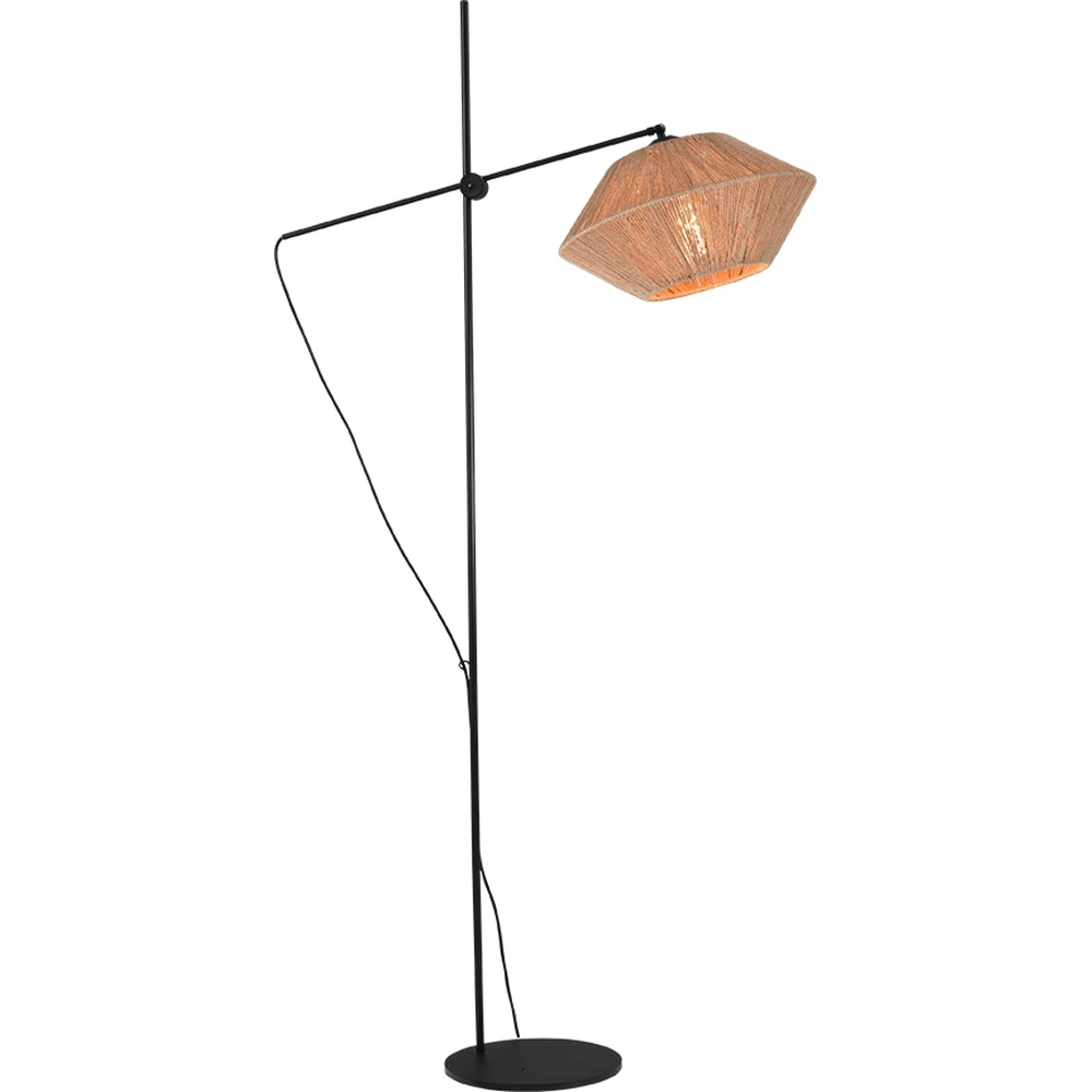Lampe de pied réglable Bicono avec un bonnet en corde Ø35cm