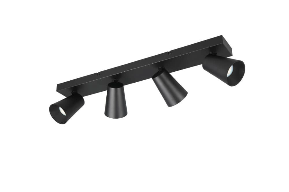 Spot en saillie 4 lumières Sharp noir Trio 4017807613100