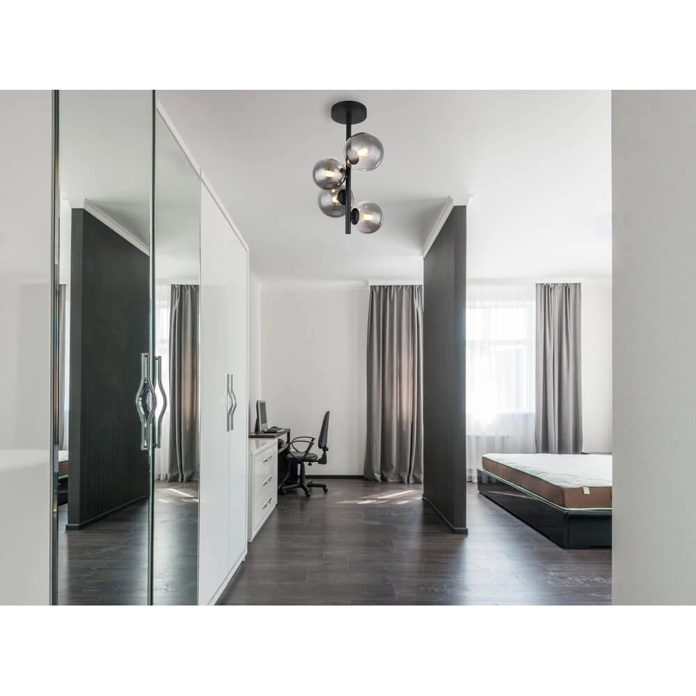 Plafonnier noir Riha 4 lumières Globo 9007371434244