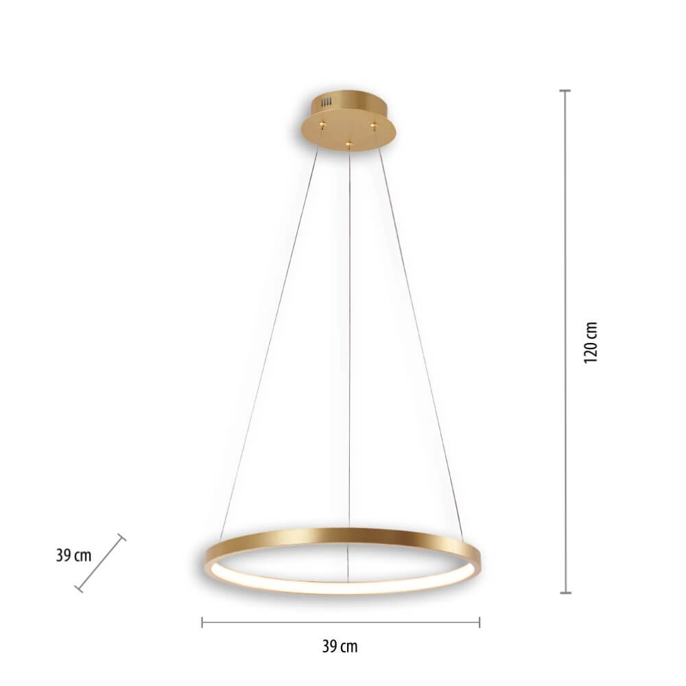 Lampe suspendue ronde Circle or Ø 39cm Just Light 4043689960391