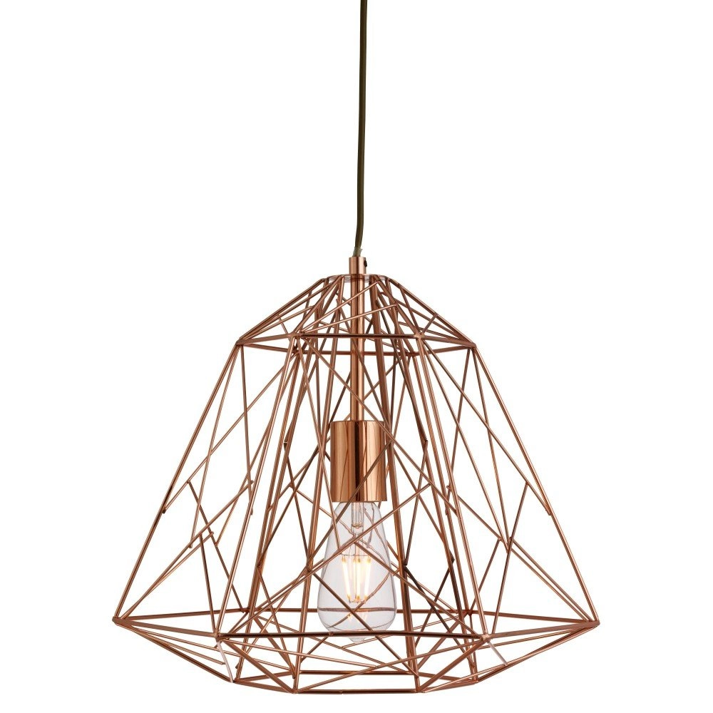 Lampe en fil de cuivre Geometric Cage Ø 39cm