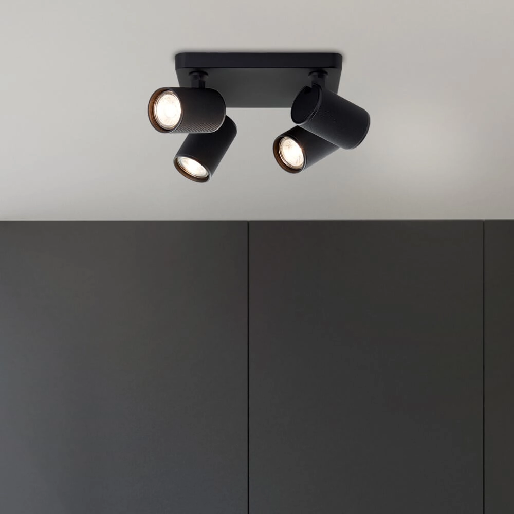 Spot carré en saillie Marty noir Brilliant 4004353424427