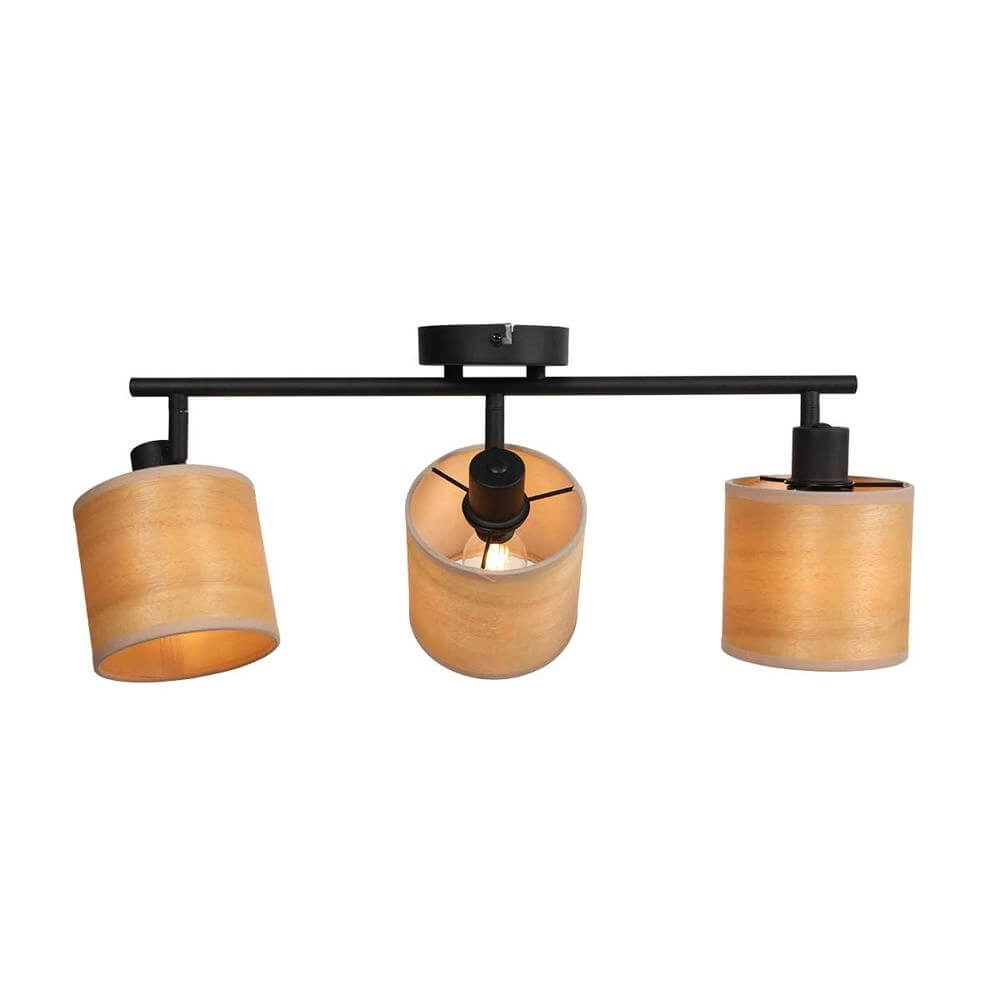 Plafonnier Bambus Noir avec bambou 3 lumières Steinhauer 8712746171426