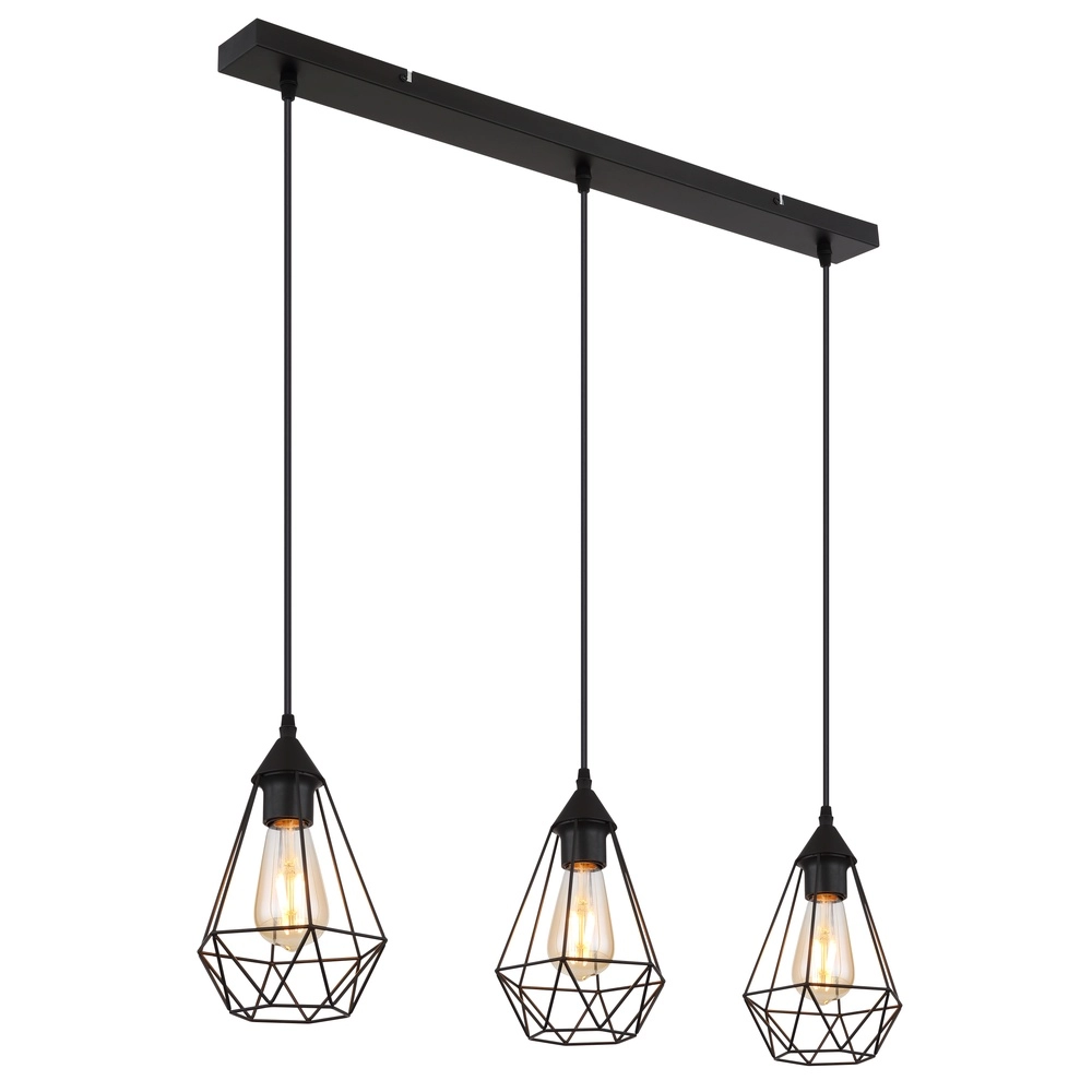 Lampe pendante à 3 lampes Zachary Noir