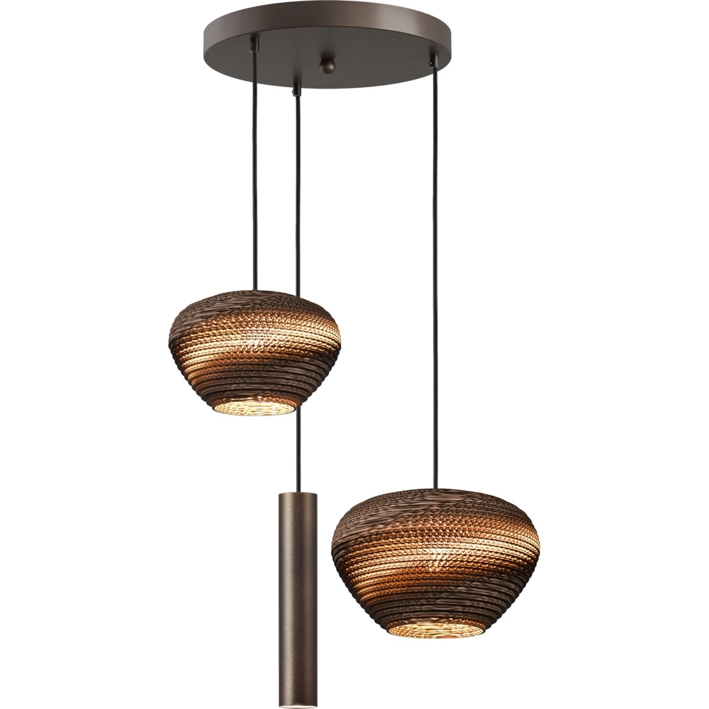 Lampe pendante Vide Cartone avec des cagoules Think Paper