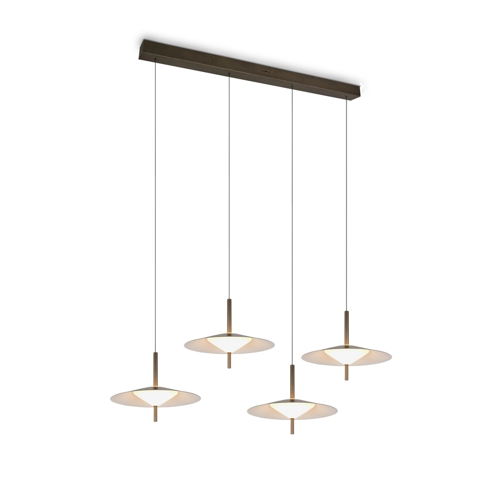 Lampe pendante de conception Amalo Marron platine à 4 tons clairs