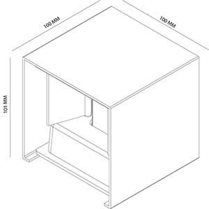 Tache de mur noir Cubo haut-bas Vtac 8714984932463