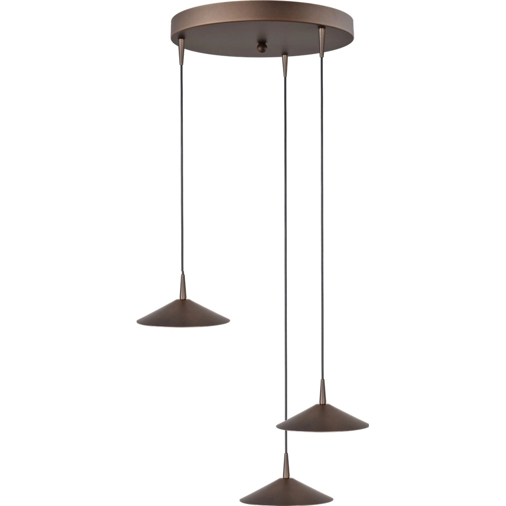 Lampe pendante à 3 lampes Ceppo brun cacao Ø 18 cm rond