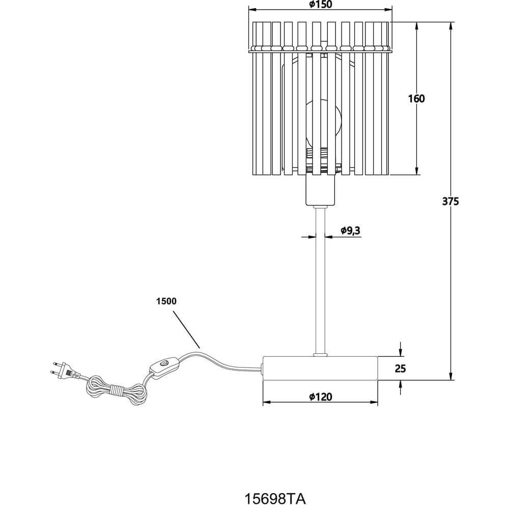 Lampe de table noire Gorley avec verre ambré Ø 15cm Globo 9007371474981