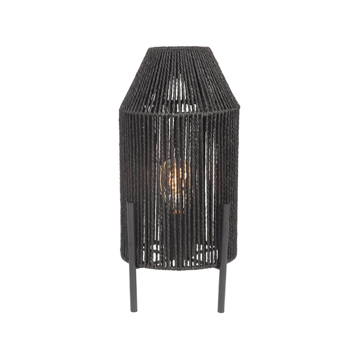 Lampe de table noire Ibiza avec capuche en jute Label51 8720195423218