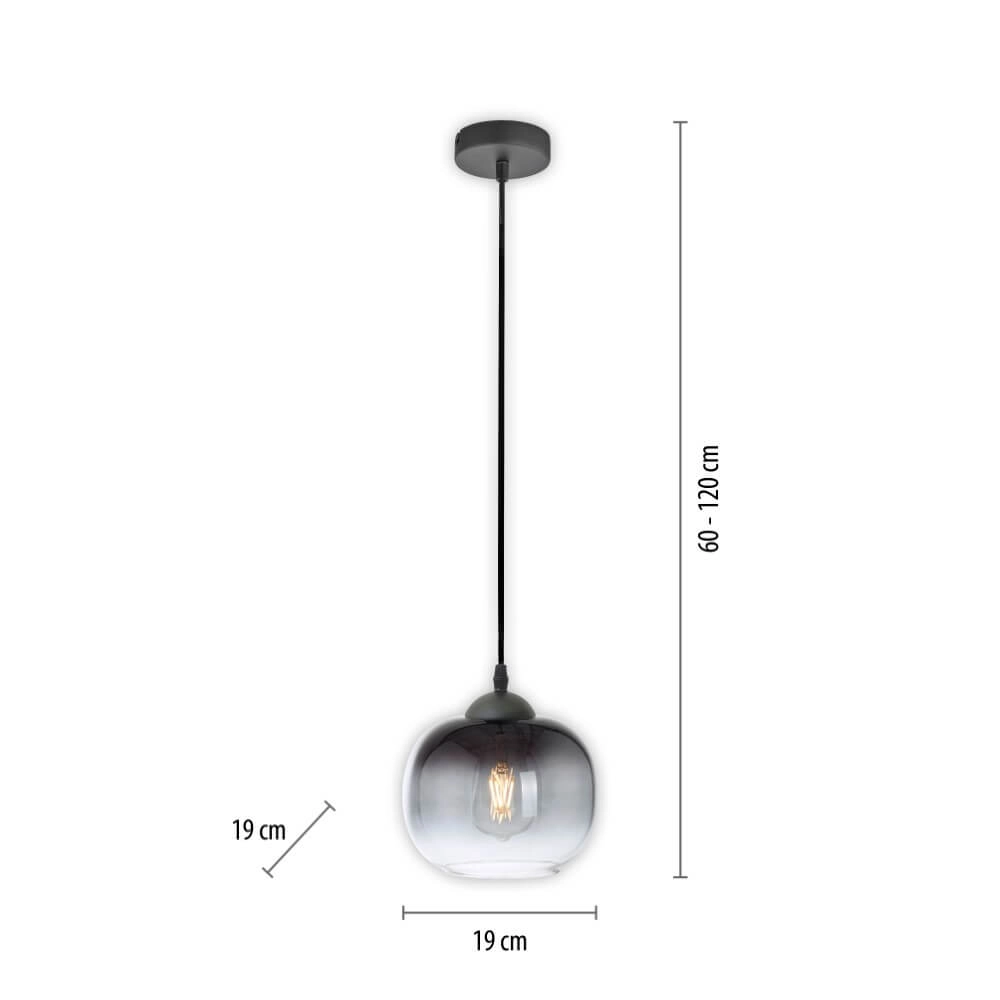 Lampe suspendue noire Zea célibataire Just Light 4043689993740