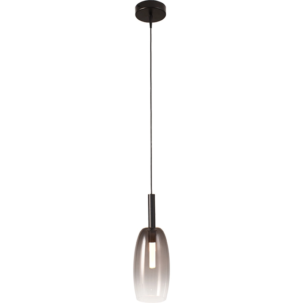 Lampe pendante Ø 11,5 cm Lido Olive avec du verre qui s’estompe à la fumée