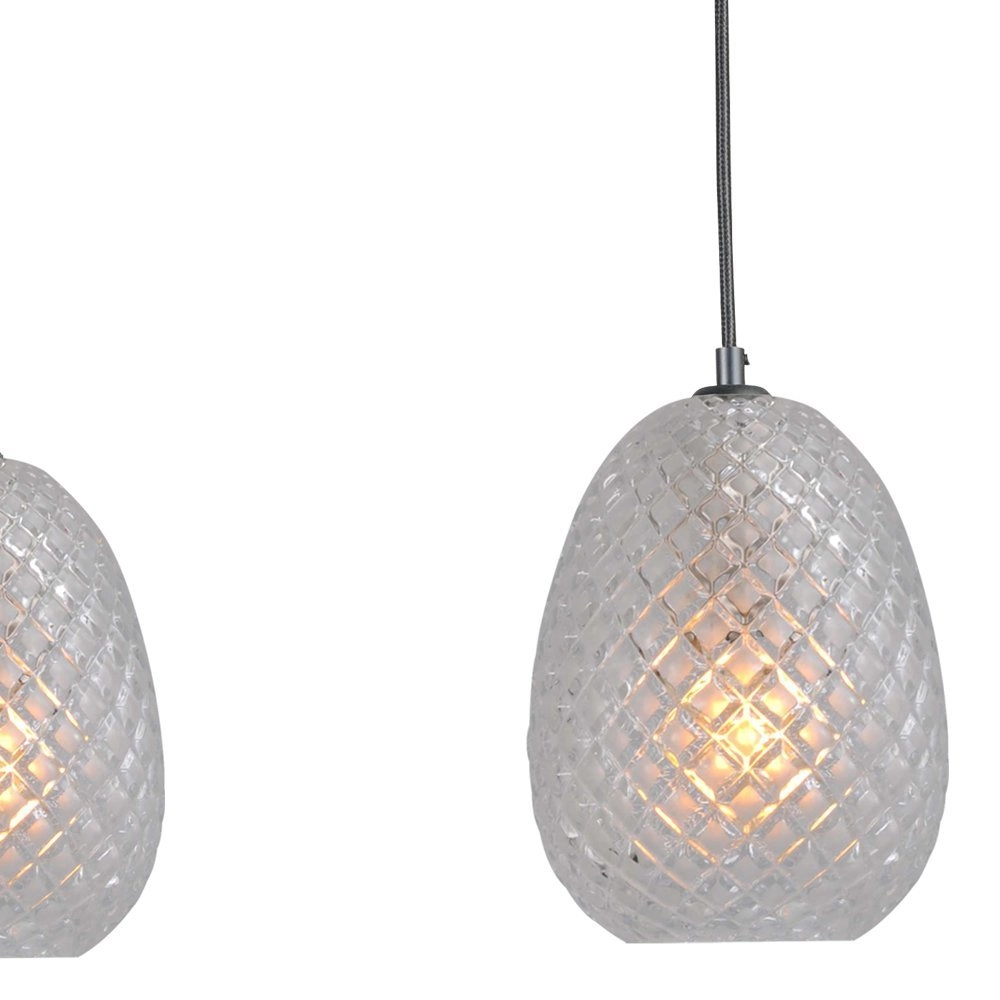 Lampe suspendue noire Pineapple 3 lumières avec verre clair Masterlight 8718121216867