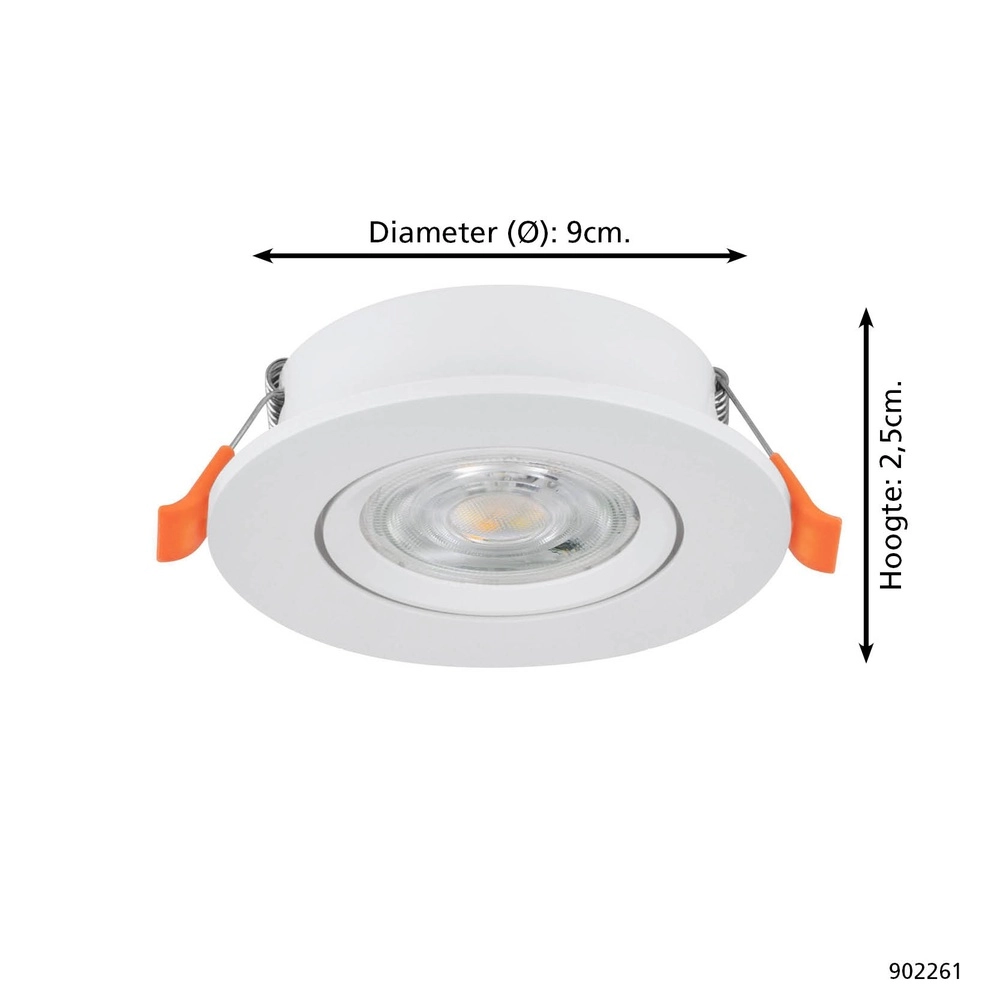 Spot encastré Barranco blanc Ø 9cm - CCT à 3 niveaux Eglo 9008606359394