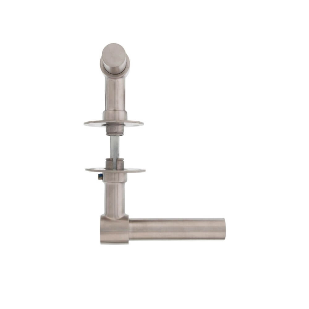 Poignée de porte modèle L/T Krucko avec rosace plate 2mm en acier inoxydable Intersteel 8714186461419