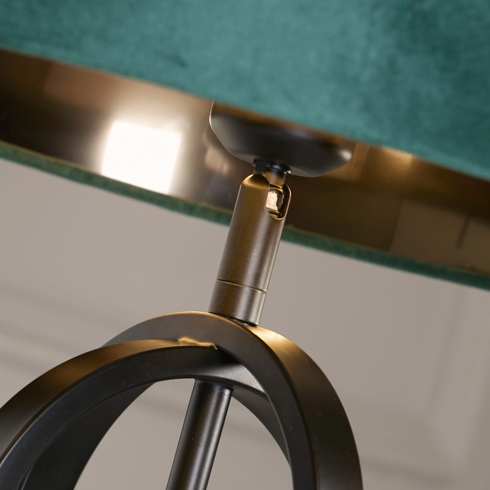 Lampe de table Chic Noir avec capuche émeraude Searchlight 5053423305363