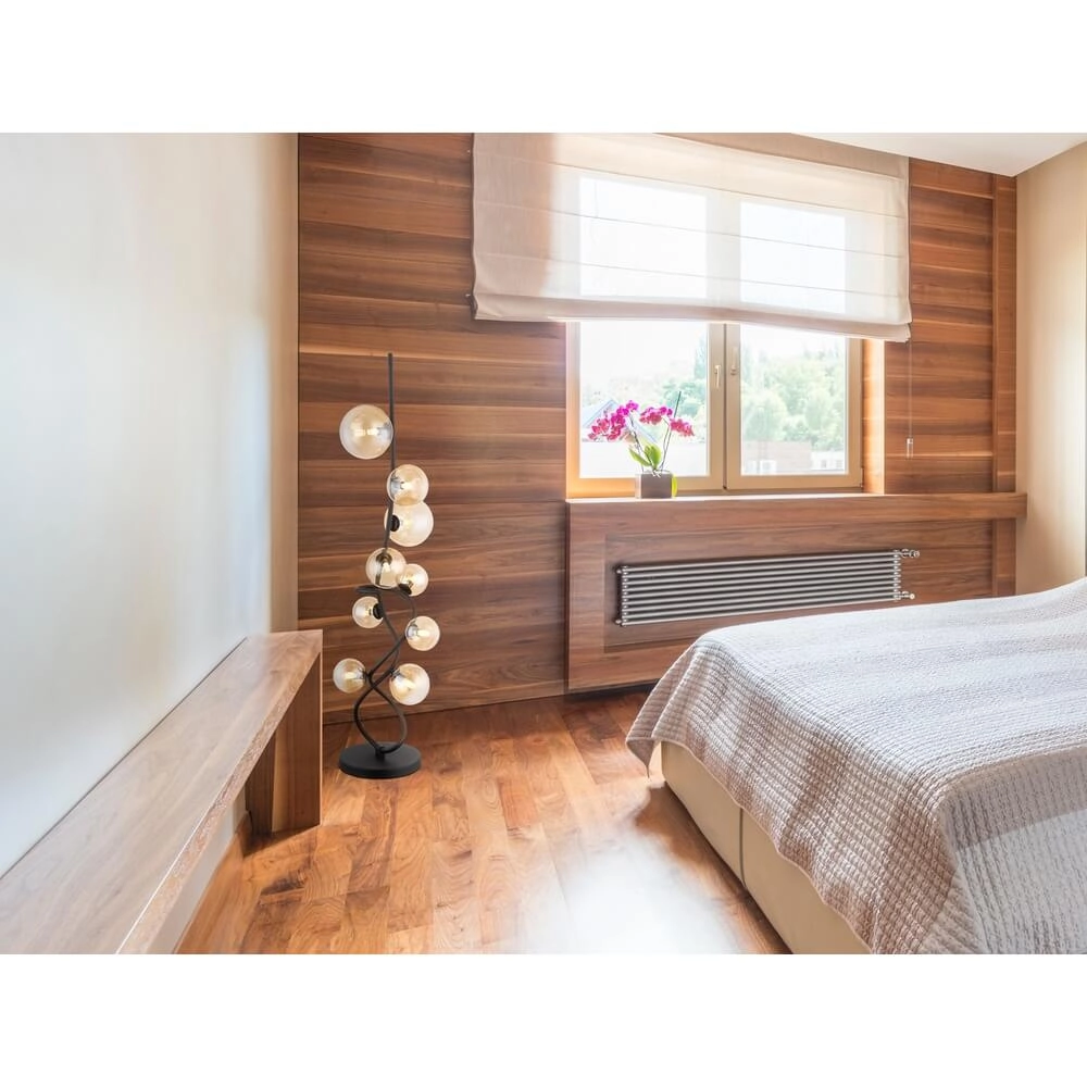 Lampadaire noir Tuberius Design 9 lumières Globo 9007371455447