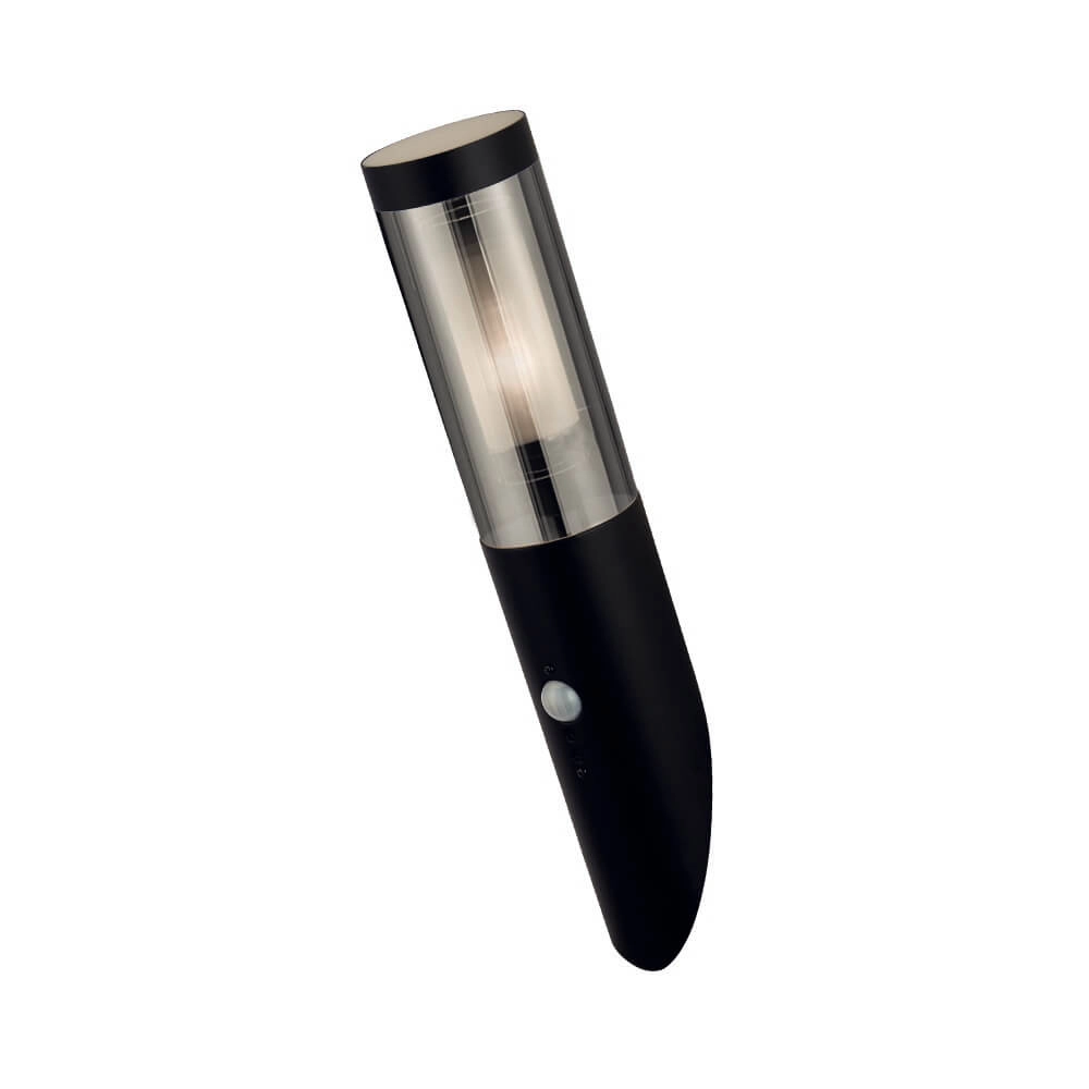 Lampe d'extérieur noire Batton avec capteur