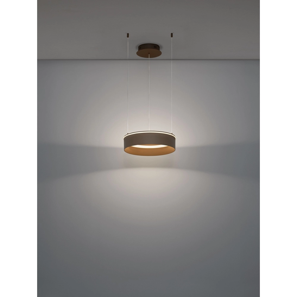 Lampe pendante moderne Olivia brun sable Ø 40cm Lyora 5212017494177