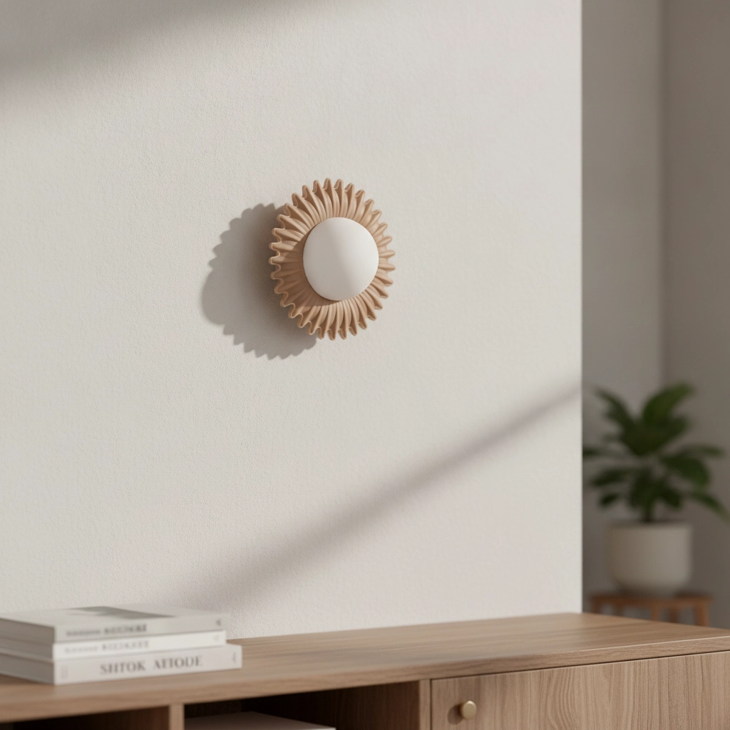 Applique murale Petel brun caramel avec verre blanc